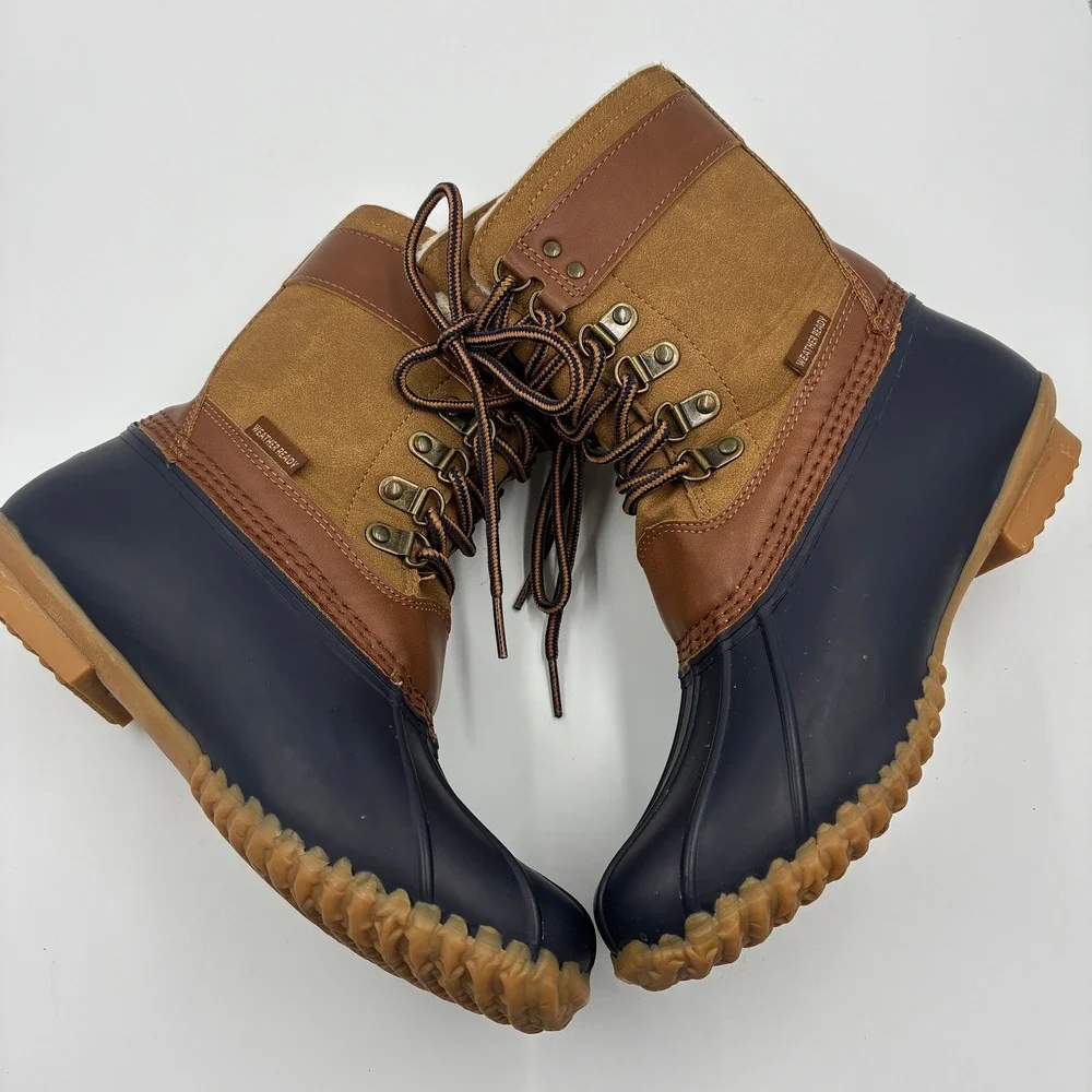 JBU by Jambu Calgary Women's Size 7M Weather ready Duck Boots Blue Brown FauxFur